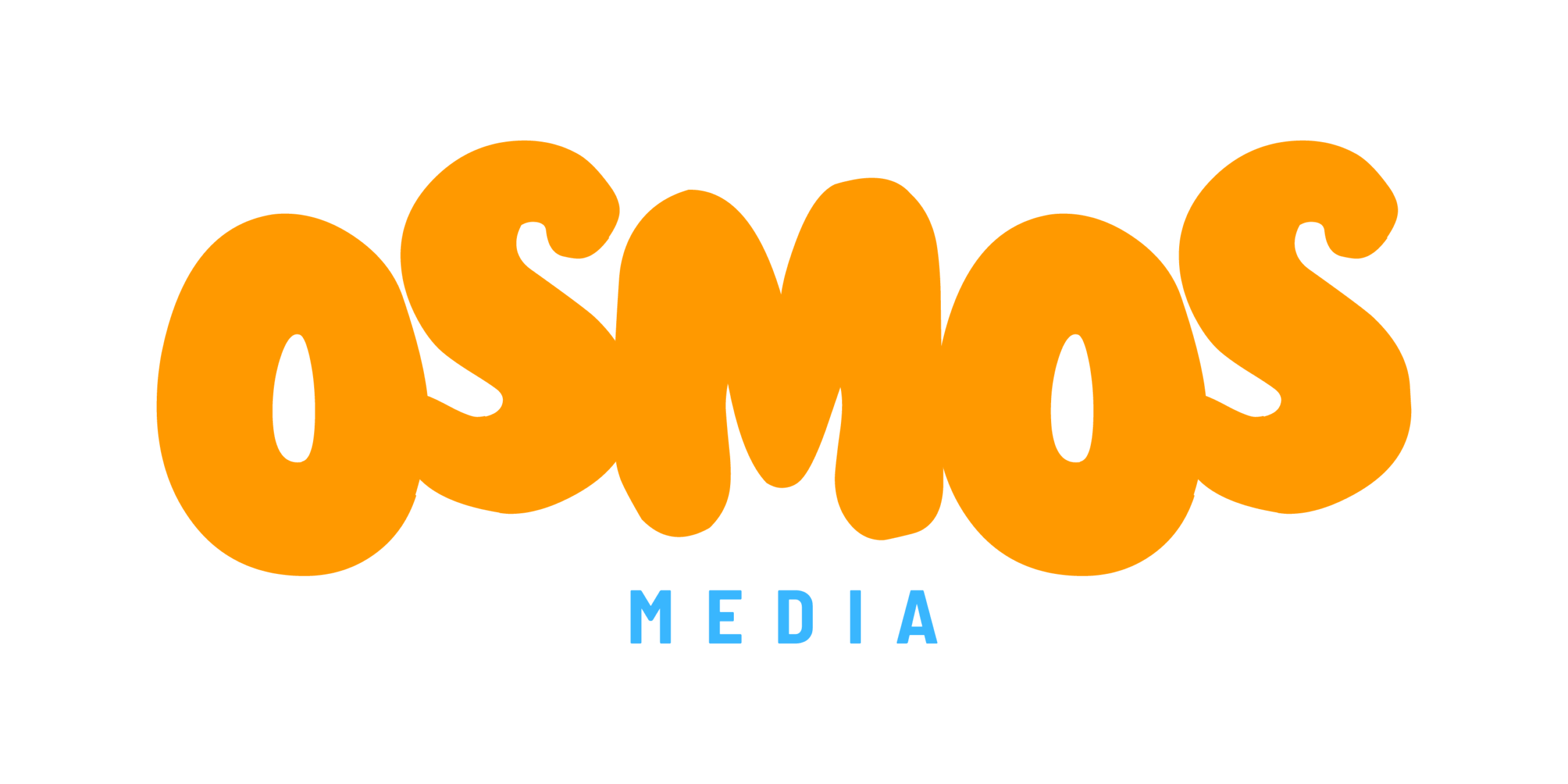 Osmos Media logo – bold orange rounded letters spelling 'OSMOS' with 'MEDIA' in blue below